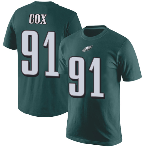 Men Philadelphia Eagles #91 Fletcher Cox Green Rush Pride Name and Number NFL T Shirt->nfl t-shirts->Sports Accessory